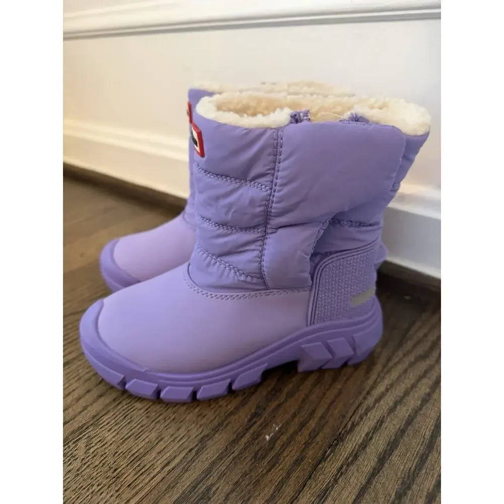 Hunter Kids Insulated Waterproof Sherpa Lined Snow Boots Purple Girls 10c NEW